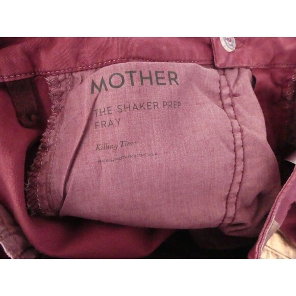MOTHER 29 Pants The Shaker Prep Fray Killing Time Rose Gold Ankle Merlot NWT - Picture 10 of 10
